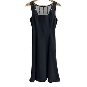 Evan-Picone Black Illusion Chiffon Cocktail Dress, Size 6P